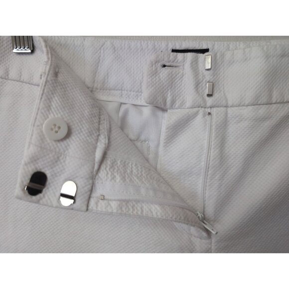 Talbots Hampshire Straight Ankle Pants Womens 6 Petite White Textured Classic - Picture 5 of 11